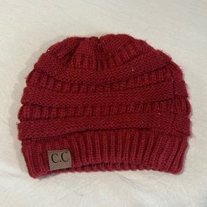 Maroon red CC beanie